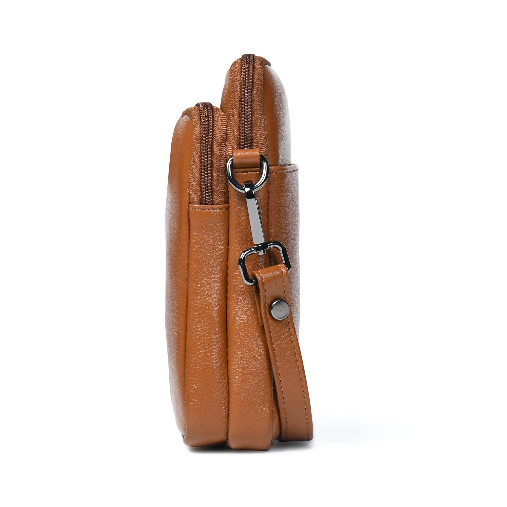 AmberStride Leather Sling Bag – Brown Colour
